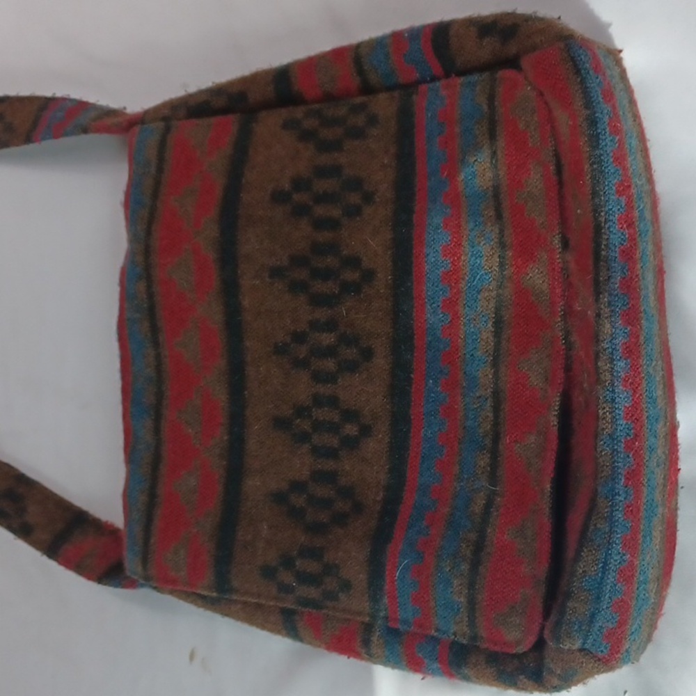 Crossroads Y2K  Western Aztec Blanket Chunky   Messenger   Bag